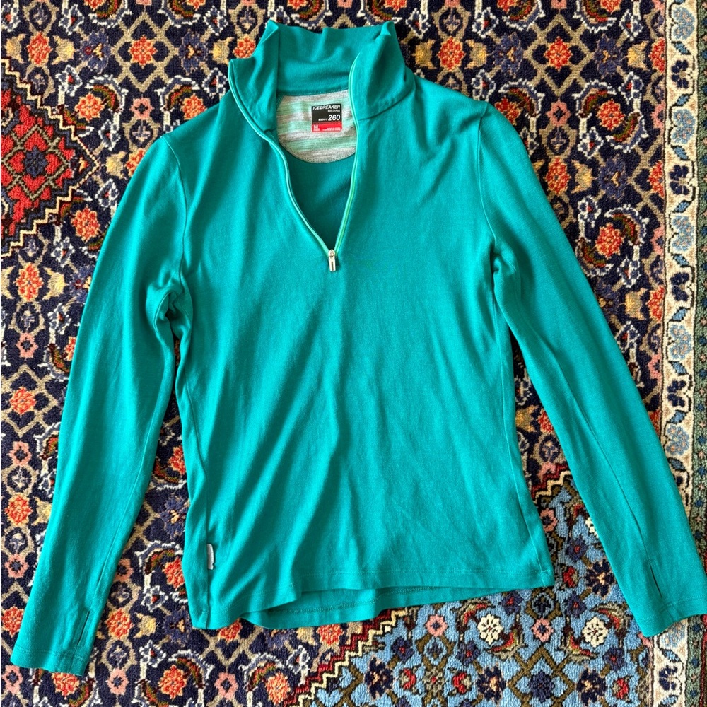 Icebreaker Turquoise Half-Zip Women's Sweatshirt